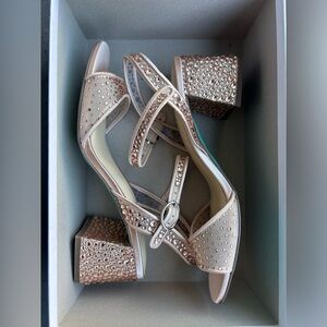 Betsey Johnson Sparkling Studded Heels - Cream